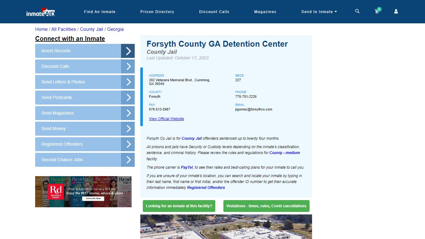 Forsyth County GA Detention Center - Inmate Locator - Cumming, GA